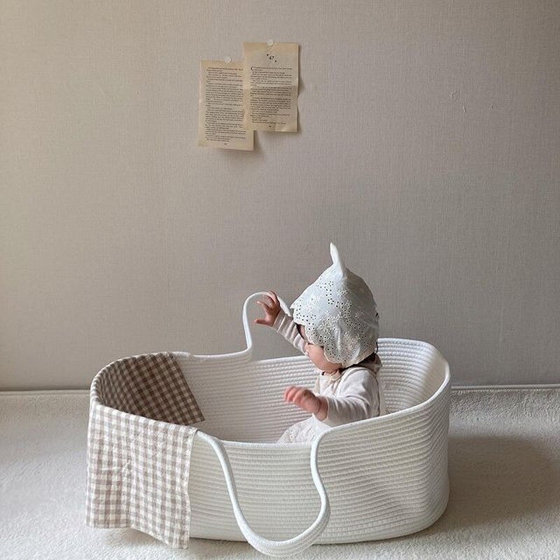 Baby Sleeping Basket Nest Portable Newborn Outdoor Sleeping Bed Cradle Infant Bassinet
